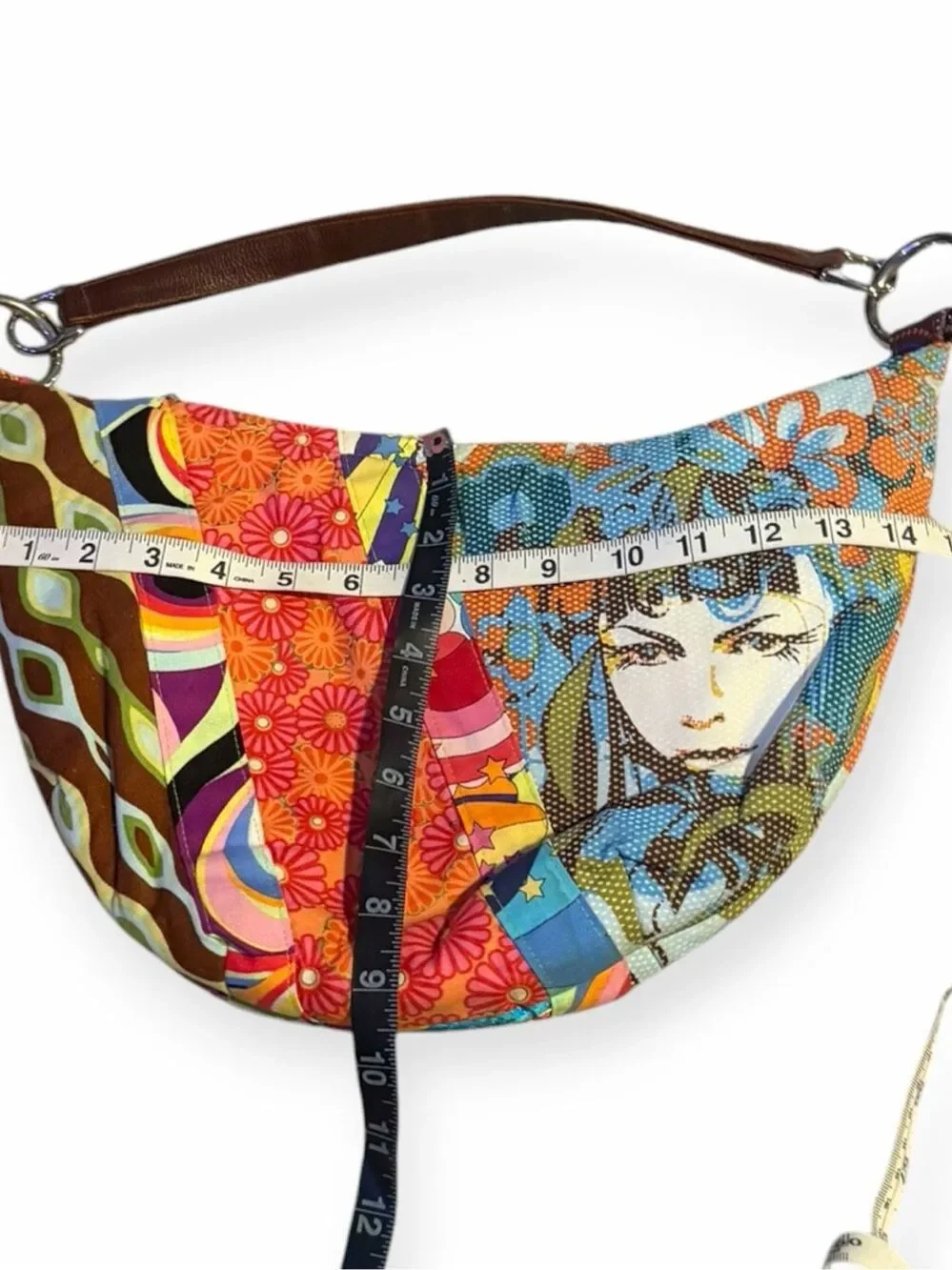 SPIRITED STYLE Happy Hobo Patchwork Pop Art Floral Shoulder Bag